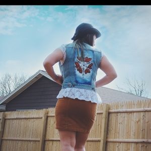 jean vest one of a kind hand painted